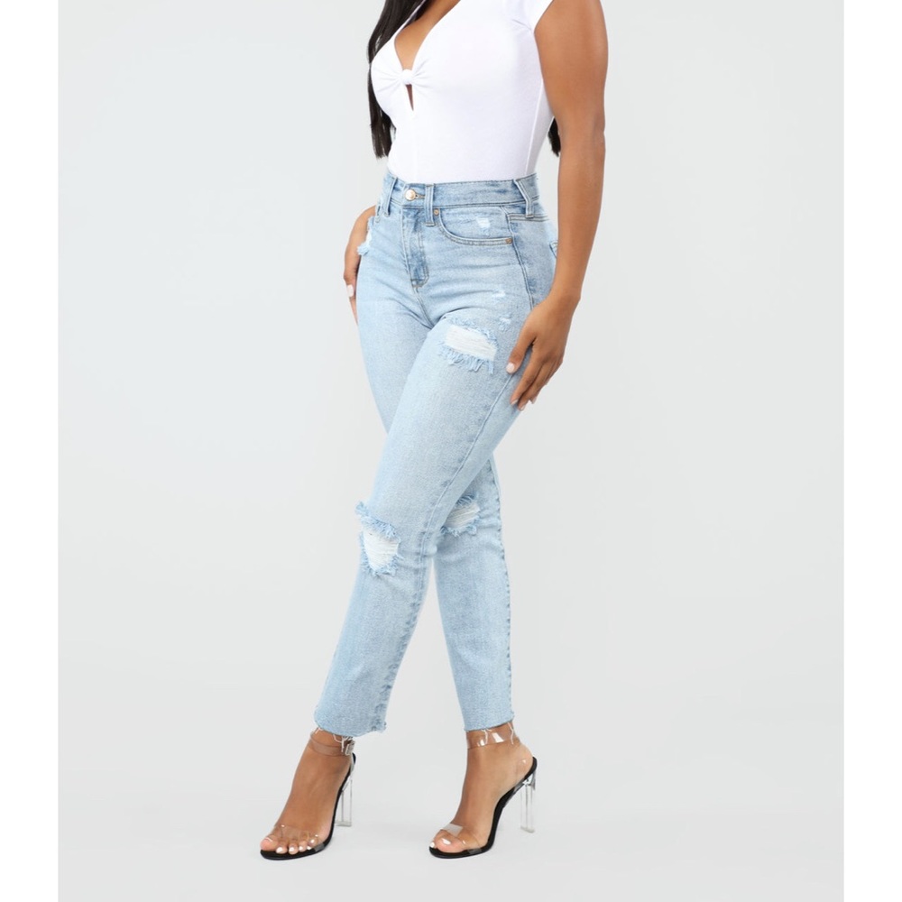 Distressed Mom Jeans - Picture 2 of 9